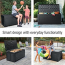 Rubbermaid Extra Large Resin Outdoor Storage Deck Box (134 Gal), Weather Resistant, Black, Deck Organization for Home/Backyard/Pool Chemicals/Toys/Garden Tools/Porch/Patio Cushions by CozyNest Decor