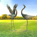 chisheen Crane Garden Statues Outdoor Metal Heron Yard Art Crane for Garden Sculptures Patio Lawn Ornaments,Set of 2 by GreenHaven Gardens
