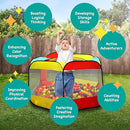 Kids Ball Pit Pop Up Large Tent for Toddlers - Indoor & Outdoor Gift Toys for Infants Girls & Boys, Baby Playpen with Zipper Storage Bag, BallPit Balls Not Included by TinyTreasures Baby Boutique