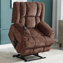 Dual Motor Power Lift Recliner Chair with Massage and Heat for Elderly People, Infinite Position, Brown Recliner Chair, Chenille Fabric Lift Chair by CozyNest Decor