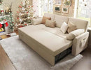 VanAcc Sleeper Sofa, Sofa Bed- 2 in 1 Pull Out Couch Bed with Storage Chaise for Living Room, Comfy Sleeper Couch, Beige Chenille by CozyNest Decor