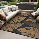 GAOMON Outdoor Rug Waterproof 9x12 Outdoor Plastic Straw Rug for Patio, Reversible Modern Camping Mat with Bag & Stakes, UV Resistant & Easy to Clean Carpet for RV, Deck, Balcony, Porch, Brown by CozyNest Decor