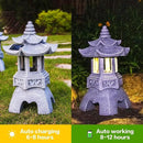 DIBIEECN 2 Pack Japanese Pagoda Garden Statues, Solar Lights for Patio Outdoor, Zen Landscape Lighting, Asian Outdoor Decor for Patio Yard Backyard, Gifts for Women Mom Grandmon by GreenHaven Gardens