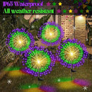 4th of July Decorations Outdoor 4 Pack Solar Power Yard Firework Lights Patriotic Garden Waterproof Solar Lights with 180 LED 8 Modes for Independence Day Party Decoration(Green, Yellow, Purple) by GreenHaven Gardens