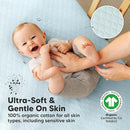 Waterproof Crib Mattress Protector Cover Fitted - 2-Pack Quiet Baby Crib Mattress Pad Sheets, 52" x 28" Soft Quilted Cotton Baby Sheet, Machine Washable, Easy Fit, Durable (Frost/Mavy) by TinyTreasures Baby Boutique