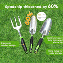 Garden Tool Set, 3 Pack Aluminum Heavy Duty Gardening Kit Includes Hand Trowel, Transplant Trowel and Cultivator Hand Rake with Soft Rubberized Non-Slip Ergonomic Handle, Garden Gifts by GreenHaven Gardens