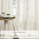 LAMIT Cream Linen Curtains 90 Inch Long 2 Panels Set for Bedroom Living Room, Soft Thick Bronze Grommet Window Drapes Semi Sheer Light Filtering Panels Farmhouse, 52 x 90 Inch, Cream Ivory by CozyNest Decor