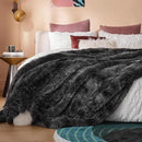 Bedsure GentleSoft Fluffy Tie Dye Black Blankets Queen Size for Bed, Thick Sherpa Faux Fur Fleece Fuzzy Plush Winter Warm Soft Queen Blankets, Black Bedroom Decor Cozy Gifts for Women Men, 90x90 by CozyNest Decor
