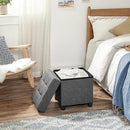 SONGMICS 15 Inches Cube Storage Ottoman, Bedroom Bench with Storage, Foot Stool with Feet, Holds Up to 660 lb, Dark Gray ULSF14GYZ by CozyNest Decor