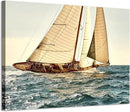ARTISTIC PATH Nautical Sailboat Canvas Wall Art - Coastal Ocean Artwork Seascape Sailing Prints Wave Boat Picture Sunset Marine Ship Painting for Bedroom by CozyNest Decor