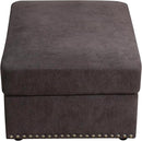 Ottoman Rectangular Storage Ottoman Bench, Flannel Footrest Stool Footstool with Lid for Living Room, Bedroom, Entryway, Brown, 33.5"x25.5"x18" by CozyNest Decor