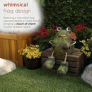 Alpine Corporation MCC834 Indoor/Outdoor Frog with Flower Garden Statue, Playful Frog Statue for Yard, 20" H, Green by GreenHaven Gardens