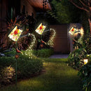 Garden Solar Lights Outdoor, Metal Watering Can Garden Stake Lights Cardinal Bird Decor Glass Art for Walkway, Pathway, Yard, Lawn by CozyNest Decor