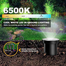 4Pack Low Voltage Landscape Lights with Connectors - 12-24V LED In-Ground Lights IP67 Waterproof Garden Lighting for Yard, Pathway, Driveway, Deck (Cool White) by GreenHaven Gardens