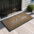 Yimobra Welcome Mat, Heavy Duty Sturdy Door Mats for Home Entrance Outdoor Indoor, Front Doormat for Outside Patio Floor Entry Porch Garage Office, Waterproof, Low Profile, 47 x 24, Beige Brown by CozyNest Decor