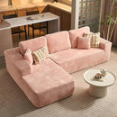 ovios 104" Cloud Sectional Couch with L-Shape Chaise,Modern Modular Sofa with Deep Seat, Upholstered Couches for Living Room Bedroom,No Assembly Required, Pink (Plush Corduroy Fabric) by CozyNest Decor