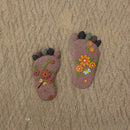 Stepping Stones - Light Brown Resin Footprint Shaped Set of 2 for Patio, Deck, Garden or Sidewalk by GreenHaven Gardens