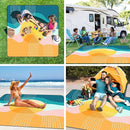 Picnic Blankets Waterproof Foldable, Extra Large 79"x79" Beach Blanket Waterproof Sandproof, 3-Layer Polyester Foldable Portable Outdoor Mat for Park, Camping, Travel, Grass Lawn- Afterglow Rainbow by TinyTreasures Baby Boutique