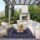GENIMO 4 ' x 6 ' Outdoor Rug for Patio Clearance, Waterproof Indoor Outdoor Plastic Straw Rugs Carpet, Reversible Outside Area Rv Mat for Camping, Balcony Porch, Deck, Picnic, Beach (Blue & Gray) by CozyNest Decor