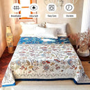Boho Throw Blanket, 100% Organic Cotton Breathable Ultra Soft Bed Quilt Throw - All Season Floral Bird Butterfly Farmhouse Decor Blanket for Sofa Couch Chair and Gift. 60" x 80" by CozyNest Decor