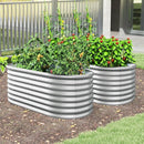 Giantex 5x3x2ft Raised Garden Bed, Large Metal Elevated Oval Planter Bed, 193 Gallon Capacity, Outdoor Planting Garden Box for Vegetable Flower Herb Grow (Silver) by GreenHaven Gardens