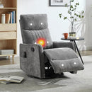 Manual Swivel Rocker Recliner Chair for Adults, Overstuffed Reclining Glider Chair for Nursing with Vibration Massage & Heat, Living Room Rocking Recliner 2-Stage backrest, Chenille Fabric Dark Gray by CozyNest Decor