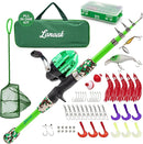 Kids Fishing Pole, Kids Portable Telescopic Fishing Rod Set, Tackle Box and Fishing Net Combo Kit, Kids Fishing Gear for Boys and Girls Age 5-10 and Youth by TinyTreasures Baby Boutique