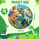 ZIZZ Dinosaur Floor-Puzzles Toy for Kids: 70Piece Dinosaur Puzzle for Kids Age 3 4 5 6 7 8 Year Olds Boy Learning & Educational Games Toys Toddlers Best Gifts for Birthday Christmas by TinyTreasures Baby Boutique