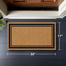 Barnyard Designs Natural Coco Coir Heavy Duty Backing Doormat - Large Cute Non-Slip Front Door Welcome Mat for Outside Entrance or Porch Entry, Brown (17x30, Border) by CozyNest Decor