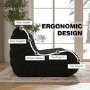 Big Bean Bag Chairs for Adults, 3 Seater Large Bean Bag Chair Sofa, Fireside Chair Lazy Sofa Chair with High Density Comfortable Foam, Modern Bean Bag for Living Room, Bedroom, Office (Black) by CozyNest Decor