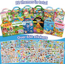 12 Set Reusable Sticker Books for Toddlers 2-4 1-3, Kids 3D Puffy Sticker Activity Books, Birthday Party Favors Goodie Bags Stuffer by TinyTreasures Baby Boutique