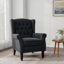 Accent Chair, Upholstered Armchair with Button Tufted High Back & Solid Wood Legs, Comfy Wingback Reading Single Sofa Chair for Small Spaces, Living Room, Bedroom-Blue,1 SEAT by CozyNest Decor