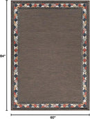 Beverly Rug Outdoor Rug 5x7 Modern Bordered Area Rugs for Indoor and Outdoor Patio Easy to Clean Non Shedding Living Room Porch Garden Washable Outside Carpet (5 x 7 Brown) by CozyNest Decor