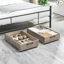 Under Bed Storage with Wheels, 2-Pack Under Bed Shoe Storage Organizer Drawer, Composite Wood Organizer for Shoes Clothes Containers in Bedroom for Clothes,Shoes(Grey) by CozyNest Decor