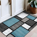 Rugshop Contemporary Modern Boxes for Home Office,Living Room,Bedroom,Kitchen Non Shedding Area Rug 2'7" x 4' Blue by TinyTreasures Baby Boutique