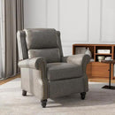 UIXE Pushback Recliner Chair, Faux Leather Armchair Push Back Accent Chair, Rivet Trim Club Chair Home Theater Overstuffed Single Sofa Reading Seat for Living Room, Gray by CozyNest Decor