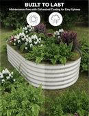 2 Pcs Raised Garden Beds Outdoor 8x4x1.5ft - Galvanized Steel Planter Box for Vegetables, Flowers, Rust-Resistant Garden Box, Easy Assembly Raised Beds, Durable Planters for Outdoor Plants, Beige by GreenHaven Gardens