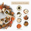 Fall Wreaths for Front Door Decor - Walasis 20 Inch Thanksgiving Wreath with Maple Leaves White Pumpkin Daisy Sunflower Wreath Autumn Harvest Decorations for Table Front Porch by CozyNest Decor