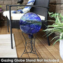 Sunnydaze 10-Inch Gazing Ball for Garden - Glass Gazing Globe for Outside - Garden Orb Yard Decor - Northern Lights by CozyNest Decor