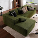 ovios 104" Cloud Sectional Couch with L-Shape Chaise,Modern Modular Sofa with Deep Seat, Upholstered Couches for Living Room Bedroom,No Assembly Required, Green (Cloud Velvet) by CozyNest Decor