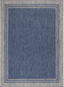 Bordered Outdoor Rug 6x9 Washable Outside Carpet for Indoor Patio Porch Waterproof Easy Cleaning Non Shedding Area Rugs Navy 6 x 9 by CozyNest Decor