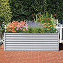 Domi Raised Garden Beds Outdoor, 8x4x2ft Thickening Tall Metal Rectangular Deep Root Box Planter for Vegetables, Flowers, Herbs, and Succulents 2" Deep w/ 456 Gallon Capacity - Silvery by GreenHaven Gardens