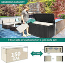 YITAHOME 150 Gallon Double-Wall Deck Box with Side Handles, Outdoor Large Storage for Patio Furniture Cushions, Garden Pool Accessories, Water Resistant & Lockable by CozyNest Decor