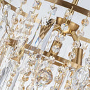 3-Lights K9 Crystal Chandeliers, Luxury Vintage Pendant Light Fixture for Dining Room, Living Room, D15*H20.4~66.8 inch (Adjustable), Clear Crystal & Gold Finish by CozyNest Decor