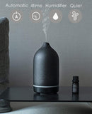 Essential Oil Diffuser,Handcrafted Ceramic Diffuser for Home,Ultrasonic Cool Mist Air Diffuser, 9 Colors Night Light with Timer (Black) by TinyTreasures Baby Boutique