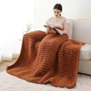 Battilo Chunky Knit Throw Blanket, Soft and Thick Chenille Throw Blanket, 50"x60" Handmade Cable Knit Crochet Blanket, Large Rope Knot Throw Blankets for Couch Sofa Bed Home Decor, Caramel by CozyNest Decor