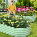 2 Pcs 6x3x1ft Oval Raised Garden Bed, Galvanized Raised Beds,Open-Ended Base Metal Raised Planter Beds,Garden Bed Outdoor,Planter Raised Boxes for Vegetables, Flowers,Tool-Free Asse,Green by CozyNest Decor