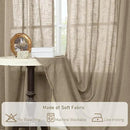 LAMIT Taupe Linen Curtains 95 Inch Length 2 Panels for Living Room/Bedroom, Semi Sheer Light Filtering Farmhouse Bronze Grommet Long Soft Thick Linen Textured Window Drapes, 52 x 95 Inch by CozyNest Decor