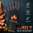 BBQ Grill Gloves Cooking Oven Mitts Fire Heat Resistant to 1400 Degrees Accessories for Barbecue Smoker Egg Fryer Hamburgers Pizza Steaks- Crock pots/Slow cookers -USA Owned Company- by GreenHaven Gardens