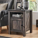 OKD Nightstand with Charging Station Set of 2, 18 Inchs Farmhouse End Table with Adjustable Storage Shelf, Rustic Wood Sofa Side Table for Bedroom by CozyNest Decor